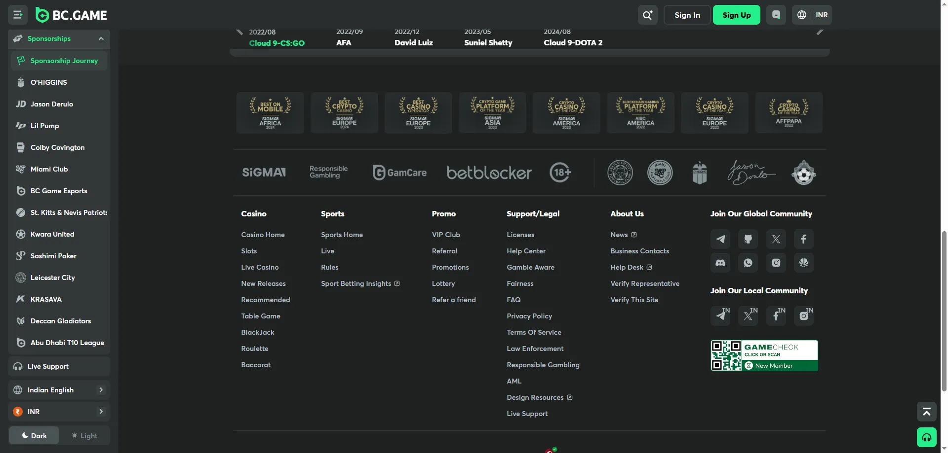 BC Game deposit and withdrawal payment methods for India